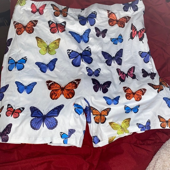 White Butterfly rainbow shorts - Picture 1 of 2